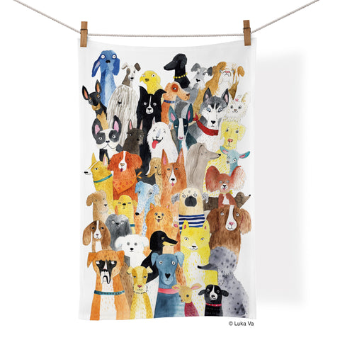 dog park cotton tea towel, art by luka va, artistic cotton towels, cotton tea towels, kitchen decor, 100% cotton kitchen towel,
where to buy tea towels, tea towels for sale