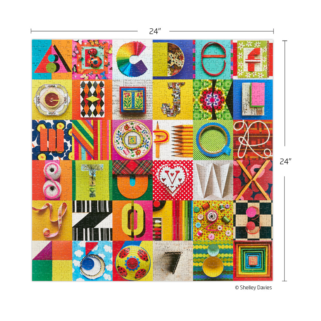 Typeface Collage 1000 Piece Puzzle