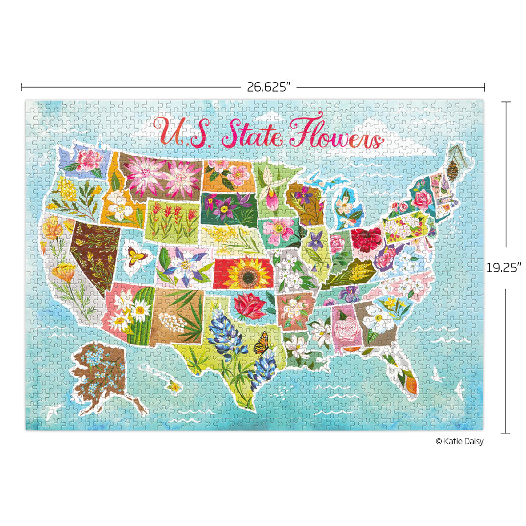 U.S. State Flowers 1000 Piece Puzzle