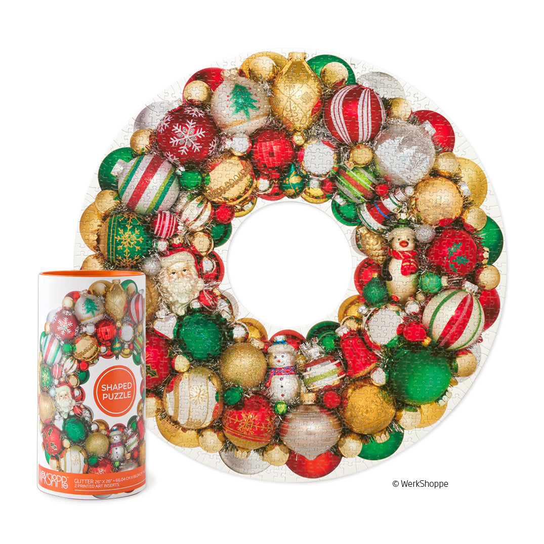 Holiday Ornament Wreath 1000 Piece Puzzle