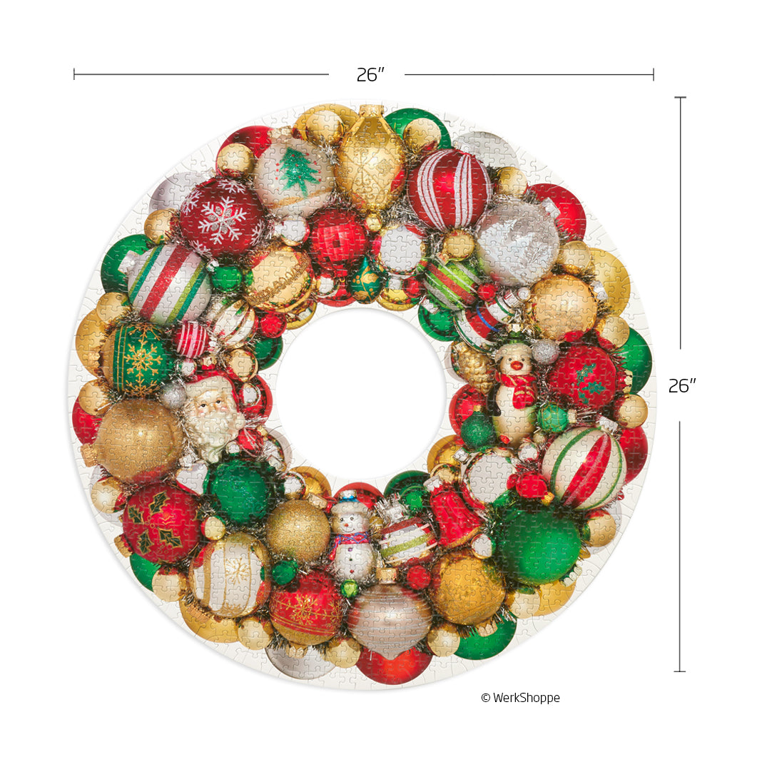 Holiday Ornament Wreath 1000 Piece Puzzle