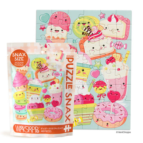 Yummy Yummy 48 Piece Puzzle Snax, desserts & treats puzzle for kids, travel size puzzles, gifts for kids