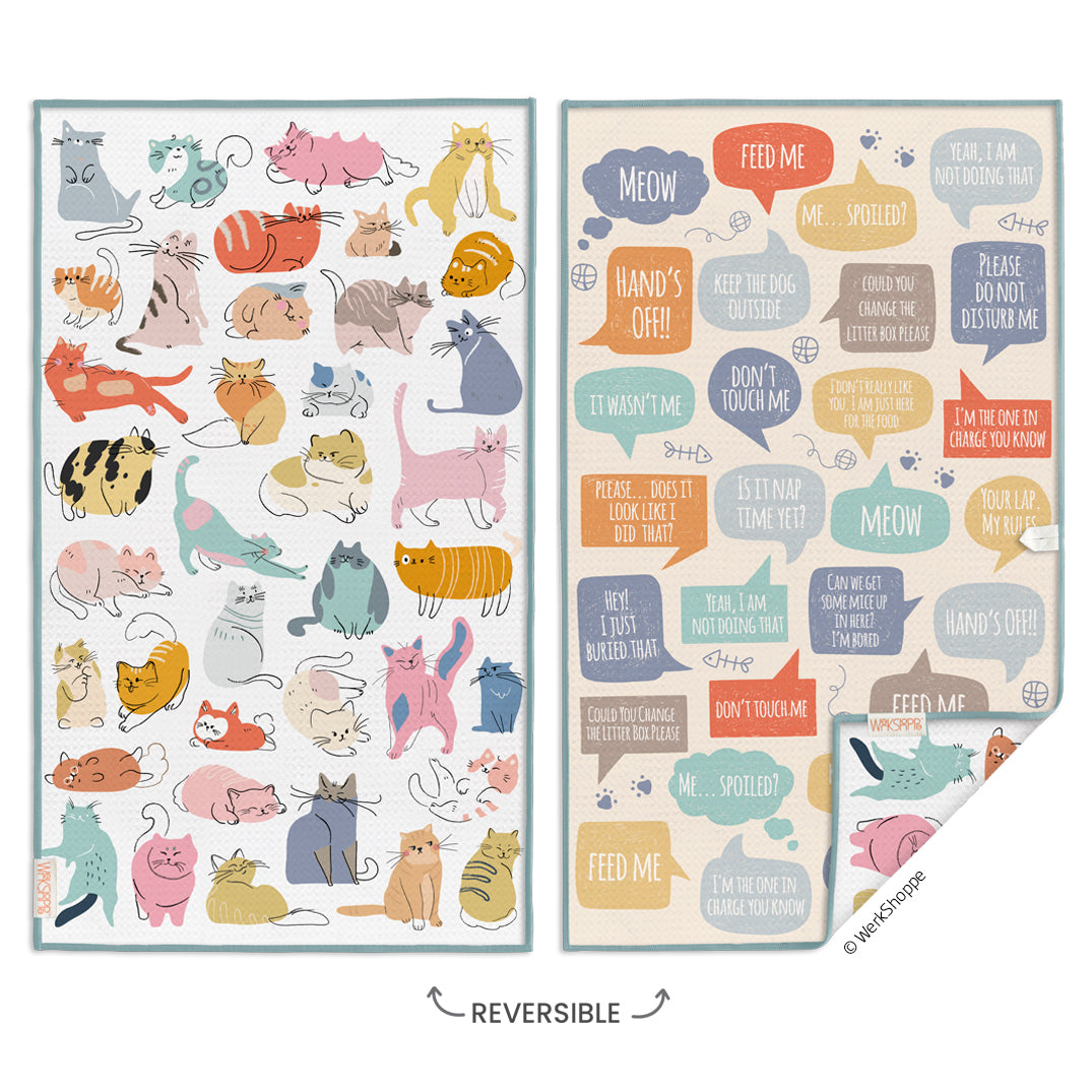 If Cats Could Talk Microfiber Kitchen Towel