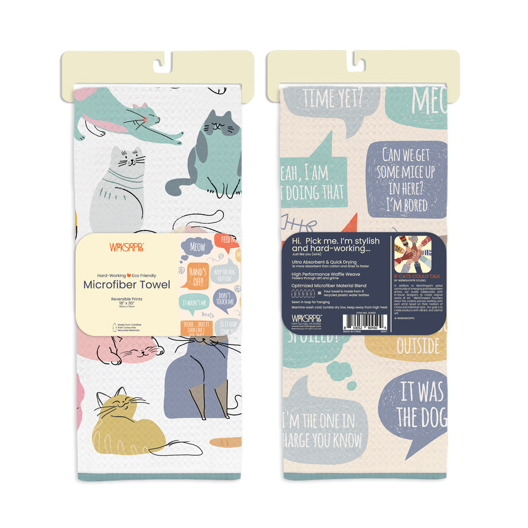 If Cats Could Talk Microfiber Kitchen Towel