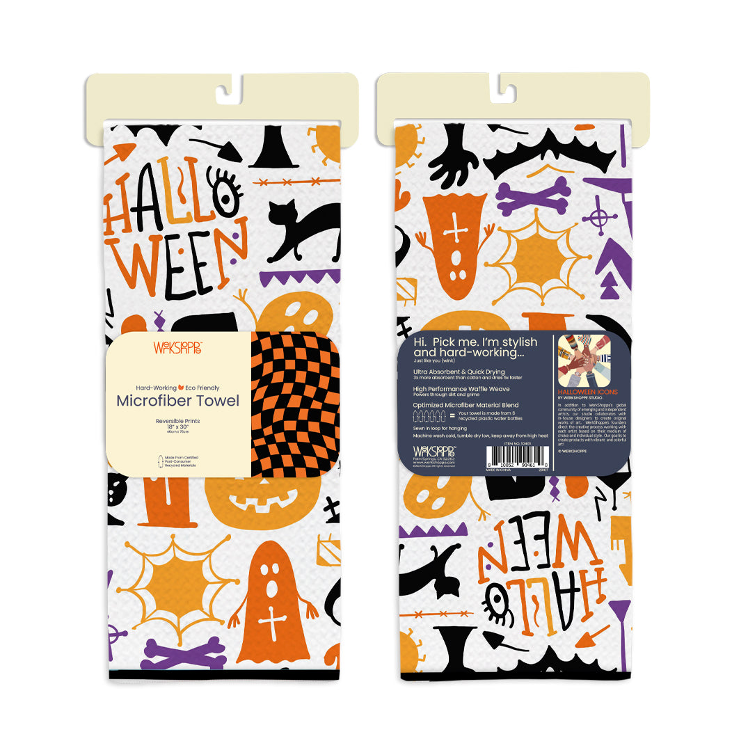 Halloween Icons Microfiber Towel