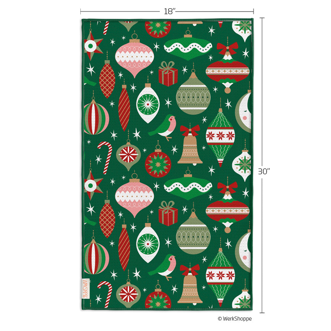 Ornaments & Bows Microfiber Towel