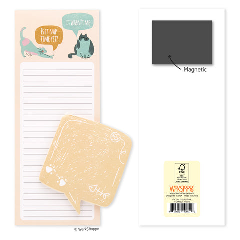 If Cats Could Talk Magnetic Pad Set, kitchen notepads, magnetic notepads, magnetic grocery list pads, magnetic notepad for fridge