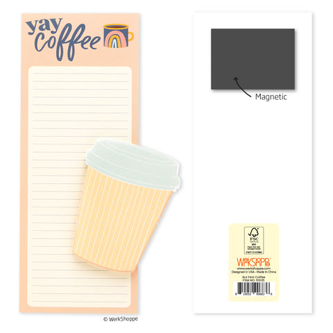 But First Coffee Magnetic Pad Set, kitchen notepads, magnetic notepads, magnetic grocery list pads, magnetic notepad for fridge