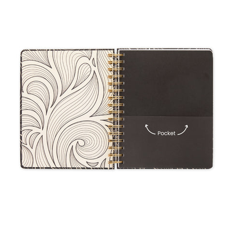 Leaf Tiles Spiral Notebook, spiral journals, spiral note book, spiral journal, wirebound notebook, spiral bound journal with pockets