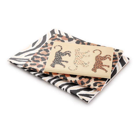 Savanna Stitched Notebook Set, animal print journals, jungle cats, notebook gift set, notebook paper, cute notebooks, small notebook, journal notebook, journal set, sewn notepads