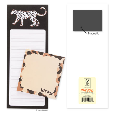 Savanna Magnetic Pad Set, animal print magnetic pad set, kitchen notepads, magnetic notepads, magnetic grocery list pads,
 magnetic notepad for fridge, kitchen notepad set