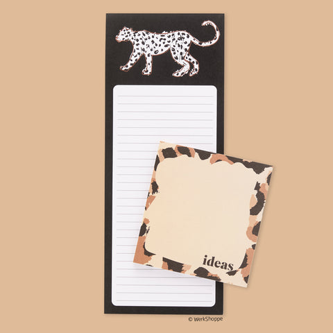 Savanna Magnetic Pad Set, animal print magnetic pad set, kitchen notepads, magnetic notepads, magnetic grocery list pads,
 magnetic notepad for fridge, kitchen notepad set