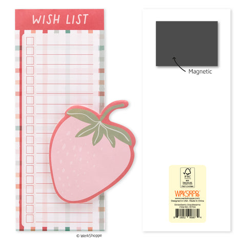 Strawberry Daydreams Magnetic Pad Set, kitchen notepads, magnetic notepads, magnetic grocery list pads,
 magnetic notepad for fridge, kitchen notepad set