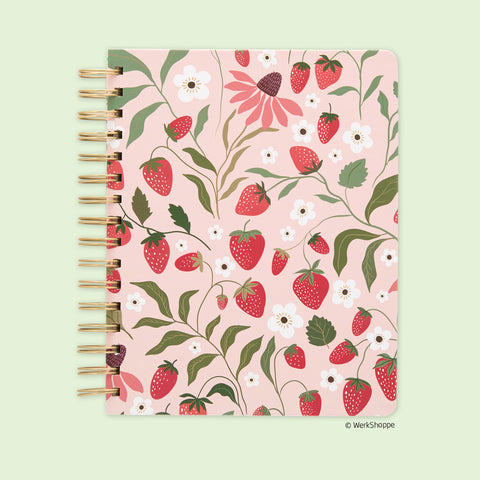 Strawberry Daydreams Spiral Notebook, spiral journals, spiral note book, spiral journal, wirebound notebook, spiral bound journal