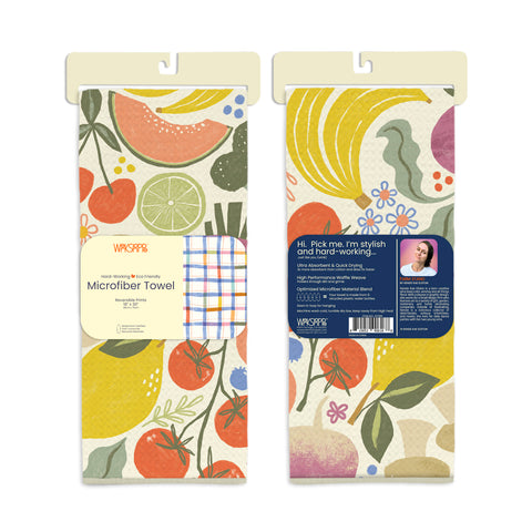 Art by Kenzie Kae Elston, farm stand microfiber kitchen towel, reversible microfiber towels, artistic kitchen towels, kitchen towels
eco-friendly microfiber towels, ultra-absorbent, quick drying