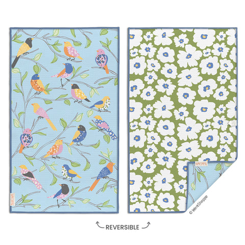 Floral Finch & Friends Microfiber Towel, reversible microfiber towels, artistic kitchen towels, kitchen towels
eco-friendly microfiber towels, ultra-absorbent, quick drying