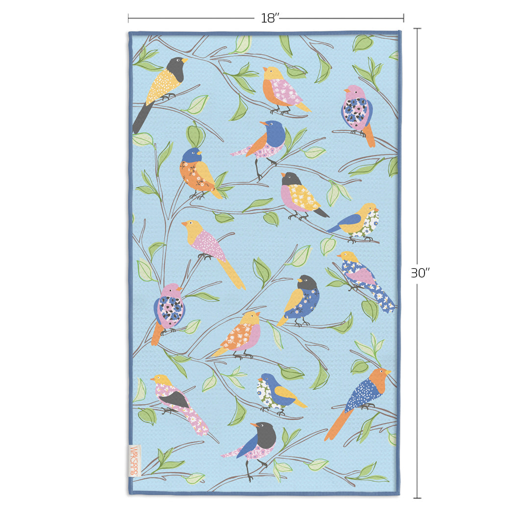 Floral Finch & Friends Microfiber Towel, reversible microfiber towels, artistic kitchen towels, kitchen towels
eco-friendly microfiber towels, ultra-absorbent, quick drying