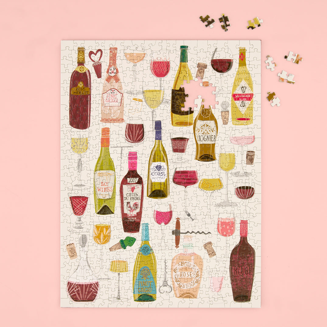 Wine Tasting 500 Piece Puzzle, art by helen black, wine lovers, jigsaw puzzles for adults, cool puzzles, artist designed 