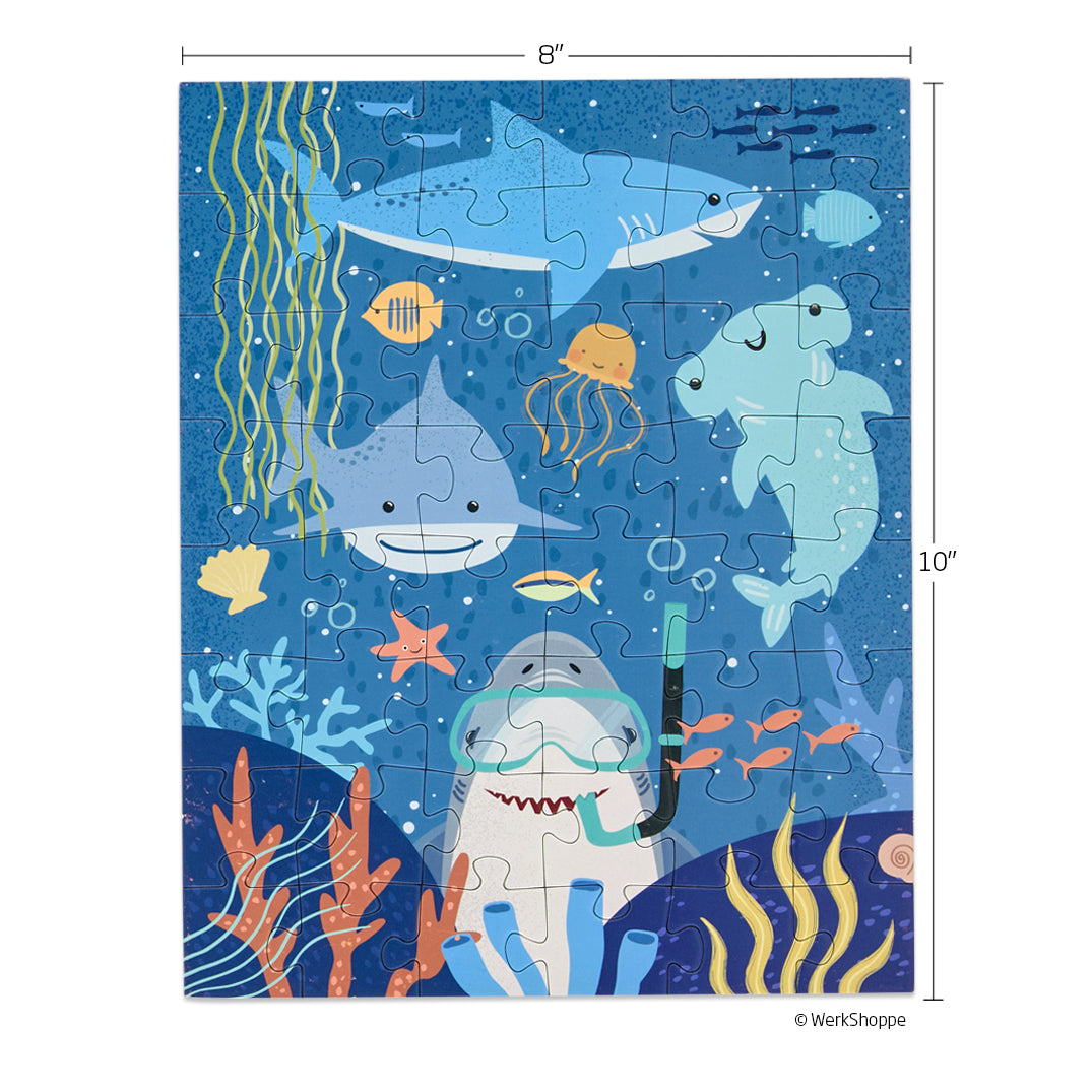 Shark Tank 48 Piece Puzzle Snax, sharks & sea life kids puzzle, puzzles for beginners, jigsaw puzzles for kids